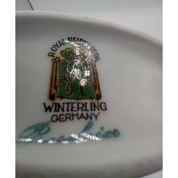 Winterling Germany Cigarette Holder Vanity Dish Gold Trim Rosebud Porcelain - Picture 13 of 15